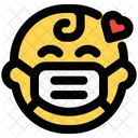 Baby Love Emoji With Face Mask Emoji Icon