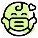 Baby Love Emoji With Face Mask Emoji Icon