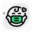 Baby Love Emoji With Face Mask Emoji Icon