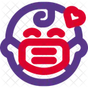 Baby Love Emoji With Face Mask Emoji Icon