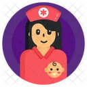 Pediatric Nursing Nurse With Newborn Nurse With Baby Icon