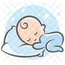 아기 수면 수면 베개 아이콘