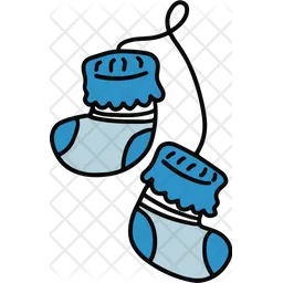 Baby socks Icon - Download in Colored Outline Style