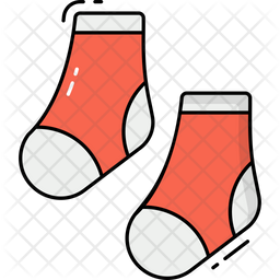 Baby Sock Icon - Download in Colored Outline Style