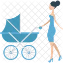 Baby Stroller Mother Baby Handling Icon