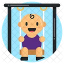 Junge Schaukelt Schaukel Baby Schaukelt Symbol