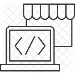 Back End Code Icon - Download in Line Style