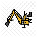 Backhoe Tractor Farming Icon