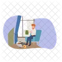 Backpack Packing Man Icon