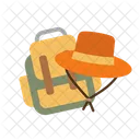 Backpack Hat Camp Icon