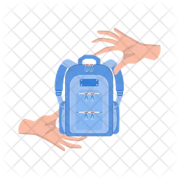 Backpack in hand  Icon