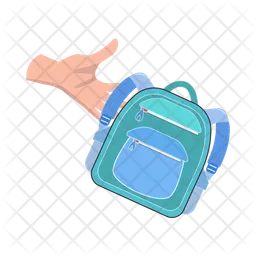 Backpack in hand  Icon