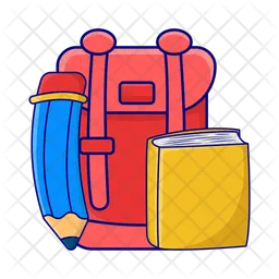 Backpack with book  Icon