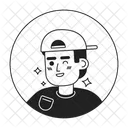 Backwards baseball cap latino guy winking smiling  Icon