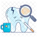 Unhealthy Lifestyle Bad Habits Tooth Inspection Icon