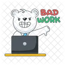 Bad Work Bad Job Angry Bear Icône