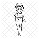 Badeanzug Bikini Frau Symbol