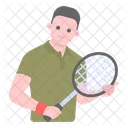 Sports Man Badminton Player Athlete Icon