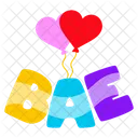 Bae Word Heart Balloons Love Balloons Icon