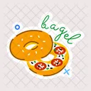 Bagel Burger Bagel Sandwich Bagel Stuffed Icon