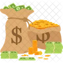 Bags Of Money And Coins Money Coin Icon