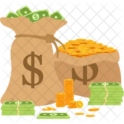 Bags Of Money And Coins  Icon