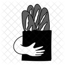 Black Monochrome Baguette Illustration Baguette Bread Symbol
