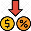 Baisse De Prix Cout Reduit Prix Abaisse Icône