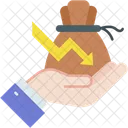 Bajos Ingresos Perdida Negocio Icono