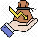 Bajos Ingresos Perdida Negocio Icono