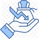 Bajos Ingresos Perdida Negocio Icono