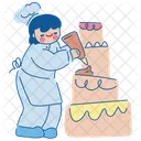 Baker Man Cooking Icon