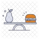Balance fruit vs fastfood Icon