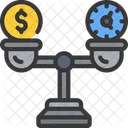 Balance Scale Money And Time Time Icon