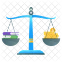 Balanced Education Books Vs Coins Study Balance Icon
