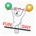 Fun Day Balancing Bear Balancing Ball Icon