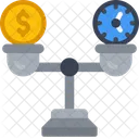 Balanza Dinero Y Tiempo Tiempo Icono