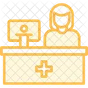 Farmacia Balcao Duotone Linha Icone Icon