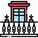 Balcon Ventana Planta Icono