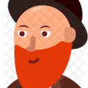 Bald Man With Long Beard Using Round Hat Mensfashion Beardgoals Icon