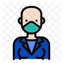 Woman Wear Medical Mask Woman Female Icône