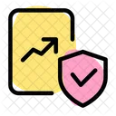 Balkendiagramm Papierschild Analyseberichtsschild Sichere Analyse Symbol