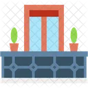 Balkon Fenster Pflanze Symbol