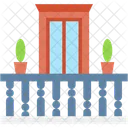 Balkon Fenster Pflanze Symbol