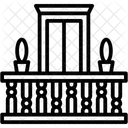 Balkon Fenster Pflanze Symbol