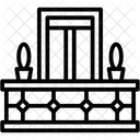 Balkon Fenster Pflanze Symbol