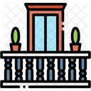 Balkon Fenster Pflanze Symbol