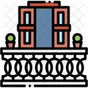 Balkon Fenster Pflanze Symbol