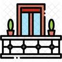 Balkon Fenster Pflanze Symbol