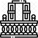 Balkon Fenster Pflanze Symbol